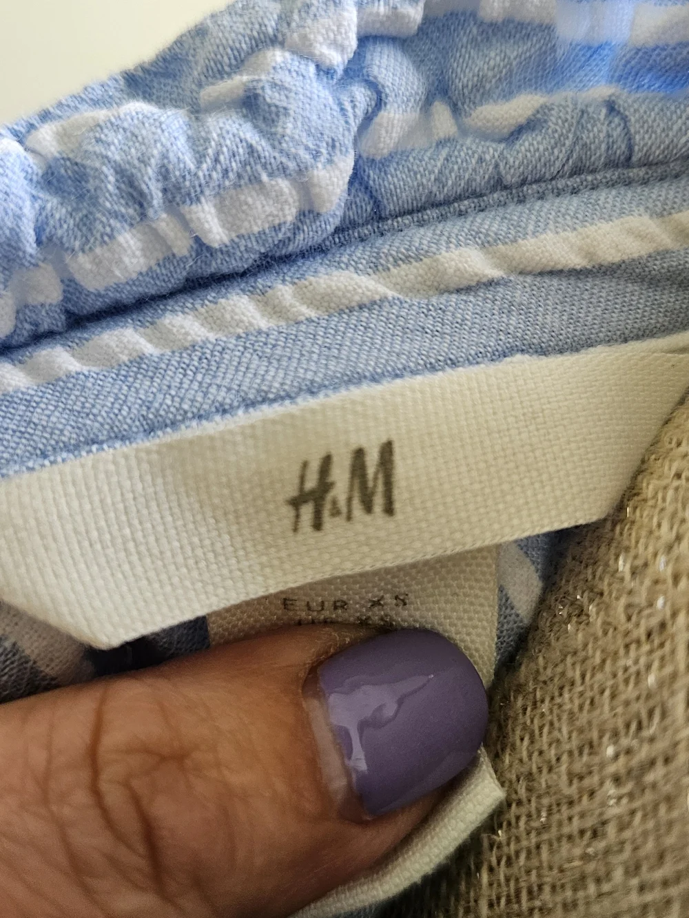 H&M Pale Blue Ruffled High-Neck Blouse - Picture 5 of 7